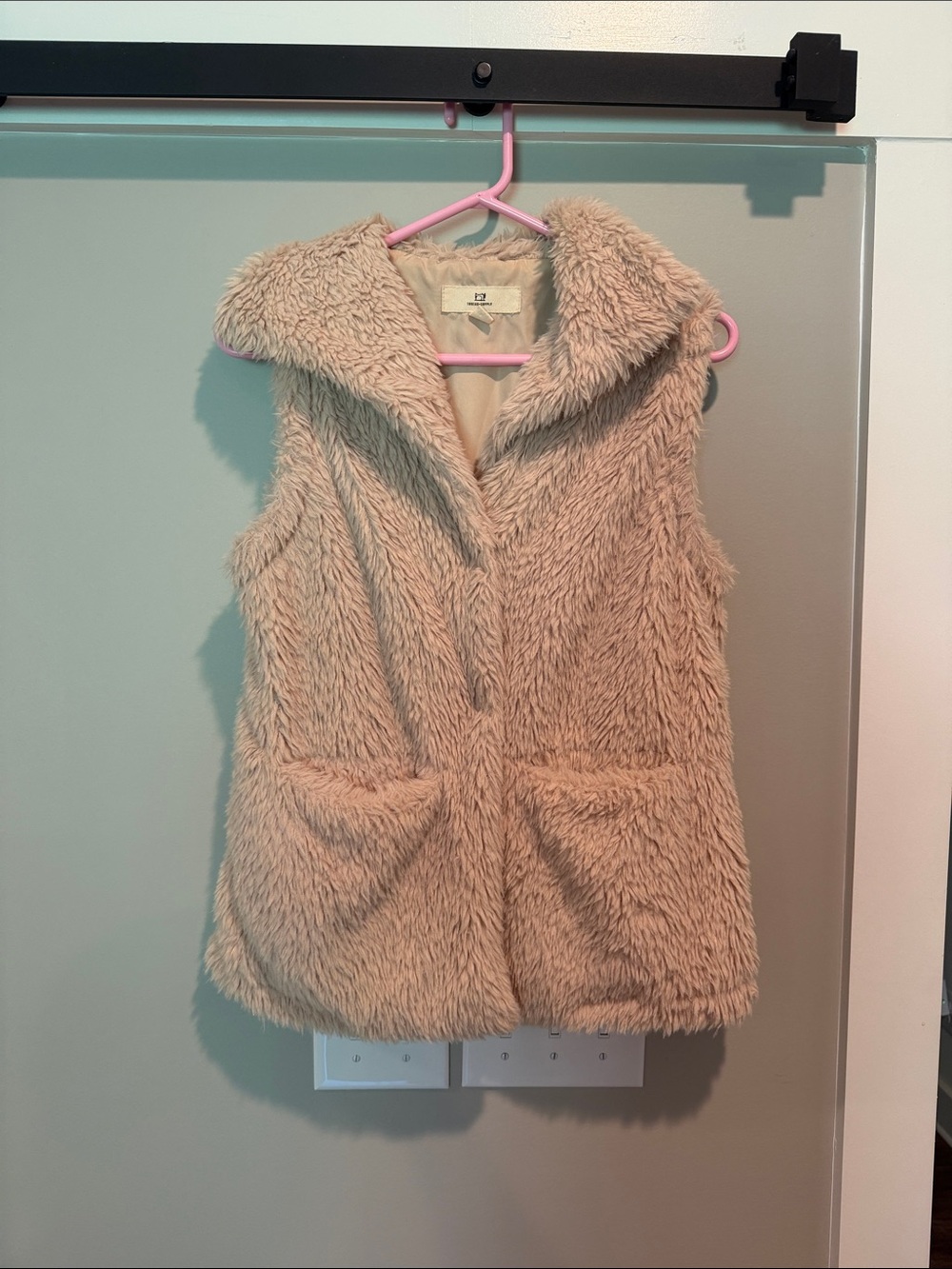 Thread & Supply Plush Faux-Fur Vest in Beige